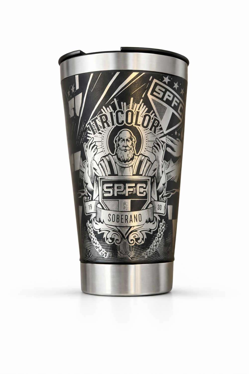 Copo Termico 473ml | Personalizado a Laser - Time São Paulo - Tricolor