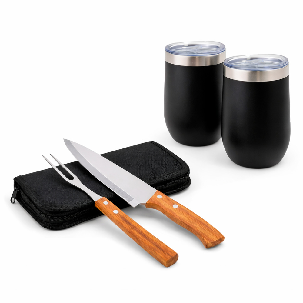 Kit Churrasco e Copo Térmico 350ml Personalizado, Lembrança Para Padrinho e Madrinha